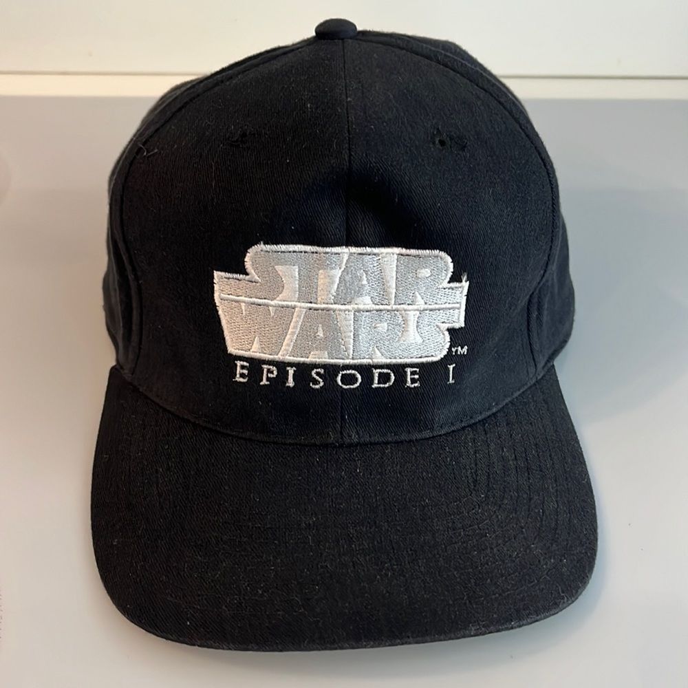 Vintage Star Wars Episode I Black Embroidered Baseball Cap